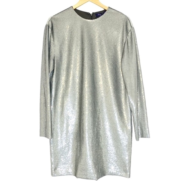 NWT Ralph Lauren Purple Label Runway Collection Silver Sequin Sheath Dress 8 - Picture 6 of 15